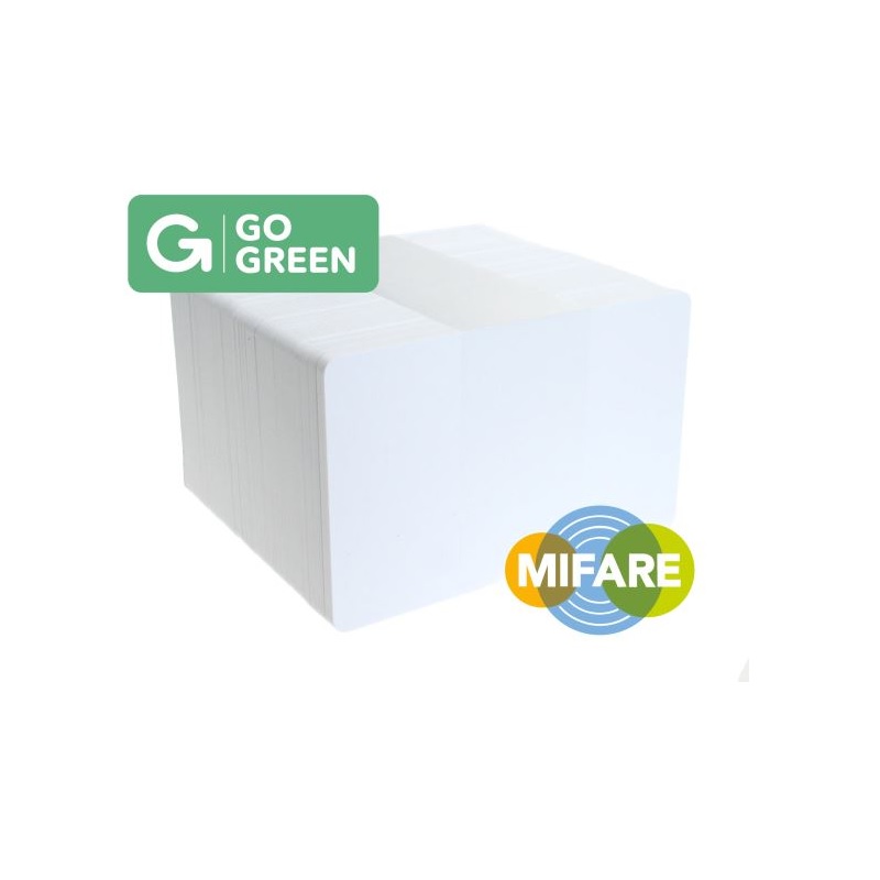 Picture of Blank white MIFARE Classic® 1K EV1 / S50 cards made from 85% recycled plastic - CR80. 70102320